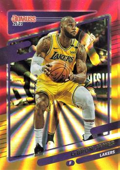 2021-22 Donruss - Holo Red and Gold Laser #12 LeBron James Front