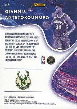 2021-22 Donruss - Complete Players Holo Pink Laser #9 Giannis Antetokounmpo Back