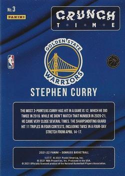 2021-22 Donruss - Crunch Time Press Proof #3 Stephen Curry Back