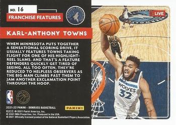 2021-22 Donruss - Franchise Features #16 Karl-Anthony Towns Back