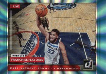 2021-22 Donruss - Franchise Features Holo Teal Laser #16 Karl-Anthony Towns Front