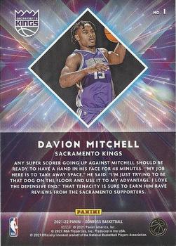 2021-22 Donruss - Great X-pectations #1 Davion Mitchell Back