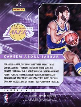 2021-22 Donruss - Power in the Paint #2 Kareem Abdul-Jabbar Back
