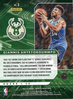 2021-22 Donruss - Power in the Paint Holo Pink Laser #3 Giannis Antetokounmpo Back