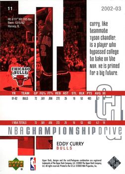2002-03 Upper Deck Championship Drive #11 Eddy Curry Back