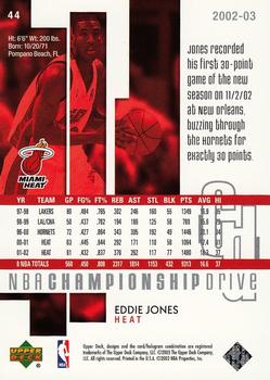 2002-03 Upper Deck Championship Drive #44 Eddie Jones Back