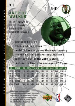 2002-03 Upper Deck Generations #3 Antoine Walker Back
