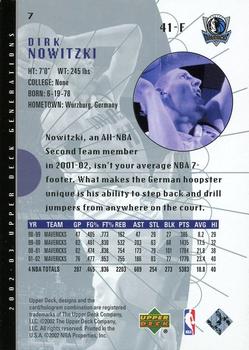 2002-03 Upper Deck Generations #7 Dirk Nowitzki Back