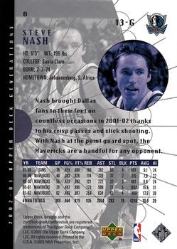 2002-03 Upper Deck Generations #8 Steve Nash Back