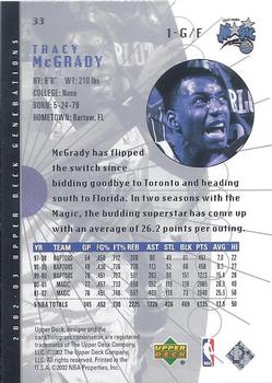 2002-03 Upper Deck Generations #33 Tracy McGrady Back