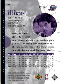 2002-03 Upper Deck Generations #48 John Stockton Back