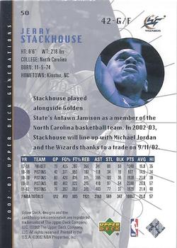 2002-03 Upper Deck Generations #50 Jerry Stackhouse Back