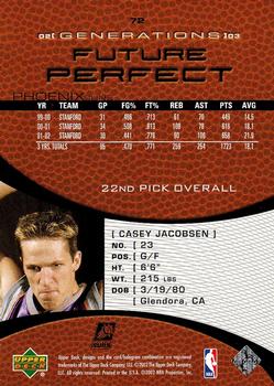 2002-03 Upper Deck Generations #72 Casey Jacobsen Back