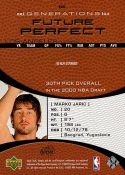 2002-03 Upper Deck Generations #88 Marko Jaric Back