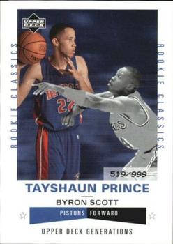 2002-03 Upper Deck Generations #215 Tayshaun Prince / Byron Scott Front