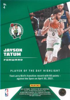 2021-22 Panini NBA Player of the Day #4 Jayson Tatum Back