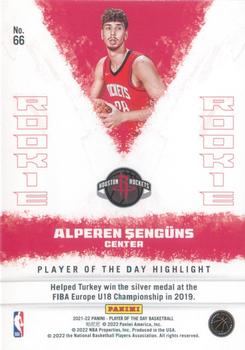 2021-22 Panini NBA Player of the Day #66 Alperen Sengün Back