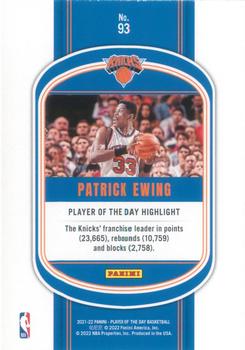 2021-22 Panini NBA Player of the Day #93 Patrick Ewing Back