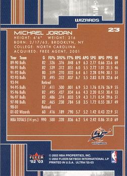 2002-03 Ultra #23 Michael Jordan Back