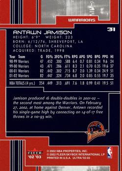 2002-03 Ultra #31 Antawn Jamison Back