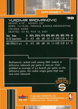 2002-03 Ultra #38 Vladimir Radmanovic Back