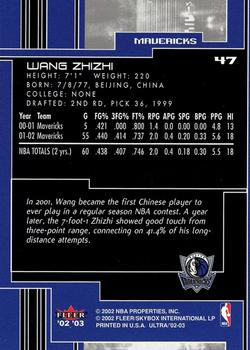2002-03 Ultra #47 Wang Zhizhi Back