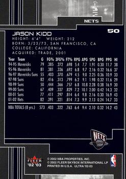 2002-03 Ultra #50 Jason Kidd Back