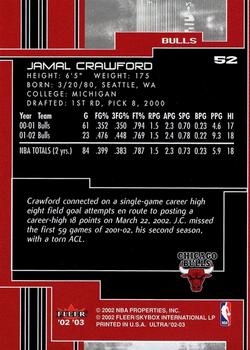 2002-03 Ultra #52 Jamal Crawford Back