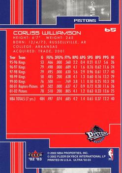 2002-03 Ultra #65 Corliss Williamson Back