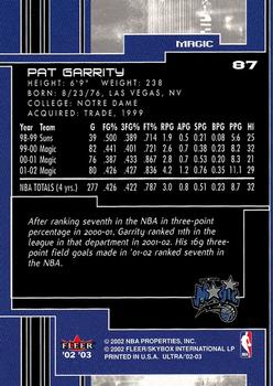 2002-03 Ultra #87 Pat Garrity Back