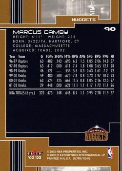 2002-03 Ultra #98 Marcus Camby Back