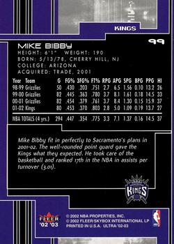 2002-03 Ultra #99 Mike Bibby Back