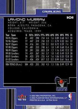 2002-03 Ultra #101 Lamond Murray Back