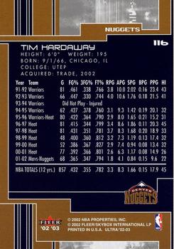 2002-03 Ultra #116 Tim Hardaway Back