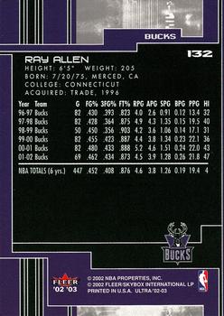 2002-03 Ultra #132 Ray Allen Back