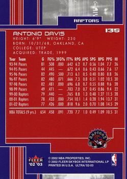 2002-03 Ultra #135 Antonio Davis Back