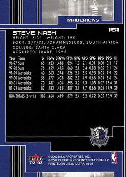 2002-03 Ultra #151 Steve Nash Back