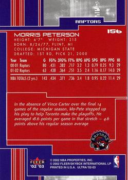 2002-03 Ultra #156 Morris Peterson Back