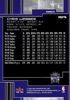 2002-03 Ultra #159 Chris Webber Back