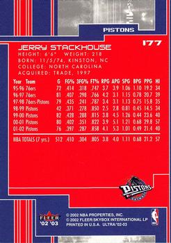 2002-03 Ultra #177 Jerry Stackhouse Back