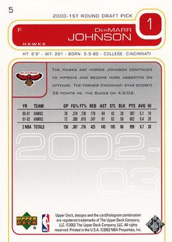 2002-03 Upper Deck #5 DerMarr Johnson Back