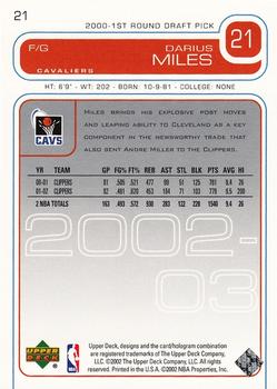 2002-03 Upper Deck #21 Darius Miles Back