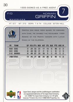 2002-03 Upper Deck #30 Adrian Griffin Back