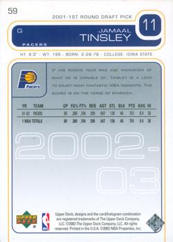 2002-03 Upper Deck #59 Jamaal Tinsley Back