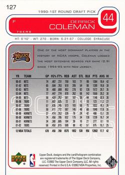 2002-03 Upper Deck #127 Derrick Coleman Back