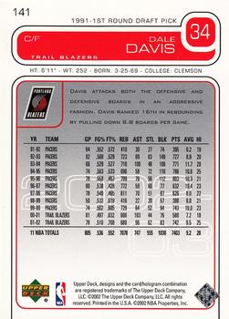 2002-03 Upper Deck #141 Dale Davis Back