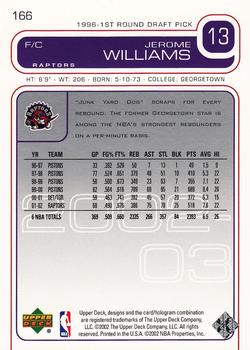 2002-03 Upper Deck #166 Jerome Williams Back