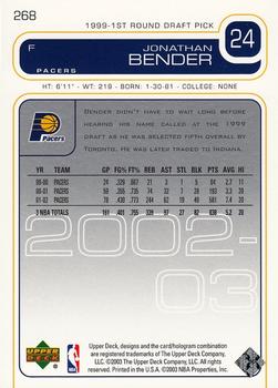 2002-03 Upper Deck #268 Jonathan Bender Back
