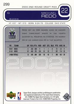 2002-03 Upper Deck #299 Michael Redd Back