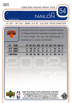 2002-03 Upper Deck #320 Lee Nailon Back